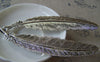 Accessories - 4 Pcs Antique Silver Super Large Feather Pendants 10x105mm A4246