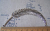 Accessories - 4 Pcs Antique Silver Super Large Feather Pendants 16x90mm A4448