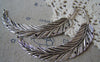 Accessories - 4 Pcs Antique Silver Super Large Feather Pendants 16x90mm A4448