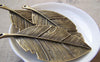 Accessories - 4 Pcs Leaf Pendants Antique Bronze Charms Heavy Weight 31x81mm A424