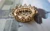 Accessories - 4 Pcs Matte Gold Tone Brass Oval Filigree Flower Base Settings Connector Match 13x18mm Cameo  A7150