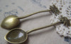 Accessories - 4 Pcs Of Antique Bronze Coconut Tree Spoon Pendants 25x101mm A4908