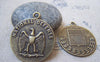 Accessories - 4 Pcs Of Antique Bronze Eagle Badge Round Pendant Charms 32x37mm A4808