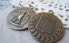 Accessories - 4 Pcs Of Antique Bronze Eagle Badge Round Pendant Charms 32x37mm A4808