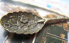 Accessories - 4 Pcs Of Antique Bronze Elegant Stamped Flower Spoon Pendants 18x93mm A4910