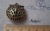 Accessories - 4 Pcs Of Antique Bronze Filigree 3D Owl Head Pendants 26mm A127