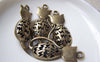 Accessories - 4 Pcs Of Antique Bronze Filigree Kitten Cat Charms Pendants 16x31mm A1795