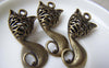 Accessories - 4 Pcs Of Antique Bronze Filigree Kitten Cat Charms Pendants 18x35mm A1807