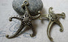 Accessories - 4 Pcs Of Antique Bronze Filigree Starfish Pendants Charms 42x47mm  A6342