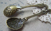 Accessories - 4 Pcs Of Antique Bronze Flower Spoon Pendants 22x107mm A4909