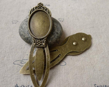 Accessories - 4 Pcs Of Antique Bronze Hair Clips Base Settings Match 18x25mm Cabochon   A6913