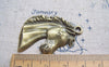 Accessories - 4 Pcs Of Antique Bronze Horse Head Pendants Charms 29x41mm A2159