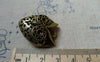 Accessories - 4 Pcs Of Antique Bronze Huge Filigree 3D Owl Head Pendant 25x29mm A5572