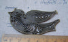 Accessories - 4 Pcs Of Antique Bronze Huge Filigree Swallow Dove Bird Pendants Charms 37x70mm A4826