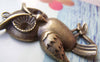 Accessories - 4 Pcs Of Antique Bronze Lovely Owl Charms Pendants 30x57mm A133