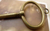 Accessories - 4 Pcs Of Antique Bronze Oval Key Pendants HEAVY 35x92mm A6249