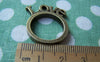 Accessories - 4 Pcs Of Antique Bronze Ring Charms Pendant 22x28mm A3338