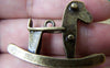 Accessories - 4 Pcs Of Antique Bronze Rocking Horse Pendants Size 31x40mm A1616