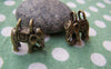 Accessories - 4 Pcs Of Antique Bronze Two Hole Elephant Pendants Charms 18x20mm A608