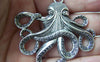 Accessories - 4 Pcs Of Antique Silver Huge Octopus Pendants 57x59mm A2919