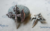 Accessories - 4 Pcs Of Antique Silver Pewter Double Vajra/Dorje Cross Buddhism Pendants 30x38mm A5578