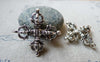 Accessories - 4 Pcs Of Antique Silver Pewter Double Vajra/Dorje Cross Buddhism Pendants 32x33mm A5577
