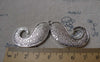 Accessories - 4 Pcs Of Antique Silver Textured Moustache Pendant Charms  30x75mm A7277