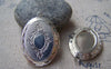 Accessories - 4 Pcs Of Silver Tone Brass Cross Oval Flat Photo Locket Charms 22x29mm A3553