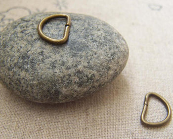 Accessories - 40 Pcs Of Antique Bronze D Jump Rings 8.5x12.5mm A2187