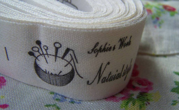 Accessories - 5.46 Yards (5 Meter) Black Sophie's Work Natural Style Print Cotton Ribbon Label String A2669