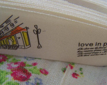 Accessories - 5.46 Yards (5 Meter) Love In Paris Print Cotton Ribbon Label String A2563