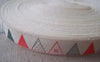 Accessories - 5.46 Yards (5 Meter) Triangle Pattern Print Cotton Ribbon Label String A4321
