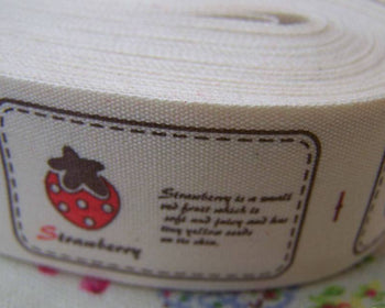 Accessories - 5.46 Yards (5 Meters) Apple Watermelon Cherry Strawberry Print Cotton Ribbon A2564