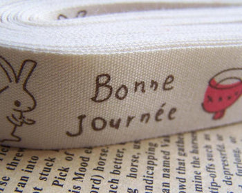 Accessories - 5.46 Yards (5 Meters) Bonne Journee Print Cotton Ribbon Label String A2571