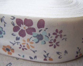 Accessories - 5.46 Yards (5 Meters) Flower Print Cotton Ribbon Label String A2554
