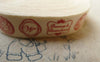 Accessories - 5.46 Yards (5 Meters) Handmade Red Button Pattern Print Cotton Ribbon Label String A5529