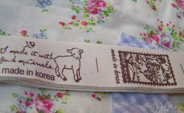 Accessories - 5.46 Yards (5 Meters) Happy Angel Sheep Print Cotton Ribbon Label String A2567