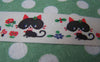 Accessories - 5.46 Yards (5 Meters) Kitten Cat Print Cotton Ribbon Label String  25mm A2596