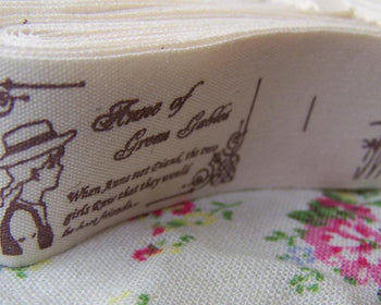 Accessories - 5.46 Yards (5 Meters) Little Red Riding Hood Print Cotton Ribbon Label String A2568