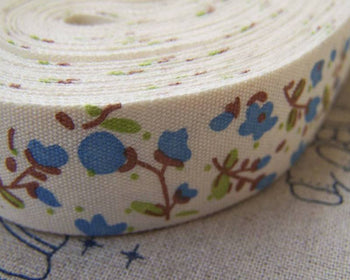 Accessories - 5.46 Yards (5 Meters) Lovely Flower Handmade Print Cotton Ribbon Label String A2161