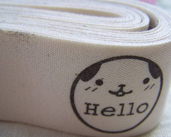 Accessories - 5.46 Yards (5 Meters) Lovely Girl Pattern Print Cotton Ribbon Label String A2584