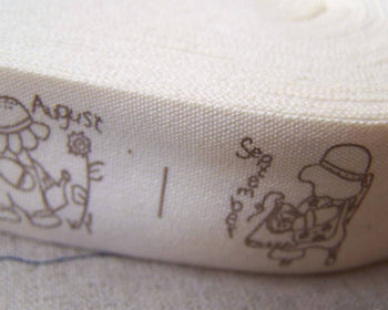 Accessories - 5.46 Yards (5 Meters) Lovely Girl Tewelve Months Print Cotton Ribbon Label String A2747