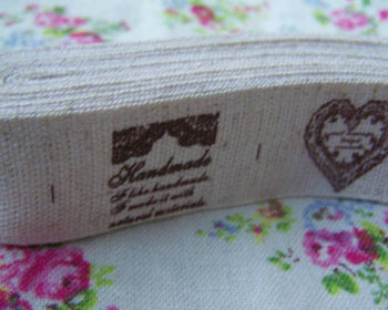 Accessories - 5.46 Yards (5 Meters) Lovely Heart Print Linen Ribbon Label String A2670