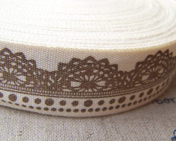 Accessories - 5.46 Yards (5 Meters) Lovely Lace Print Cotton Ribbon Label String A2662