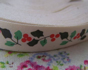 Accessories - 5.46 Yards (5 Meters) Lovely Leaf Print Cotton Ribbon Label String A2595