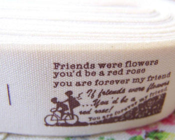 Accessories - 5.46 Yards (5 Meters) Lovely Print Cotton Ribbon Label String  Four Patterns A2586