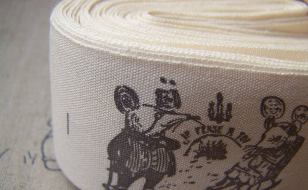 Accessories - 5.46 Yards (5 Meters) Lovely Rat Mouse Couple Print Cotton Ribbon Label String A2623
