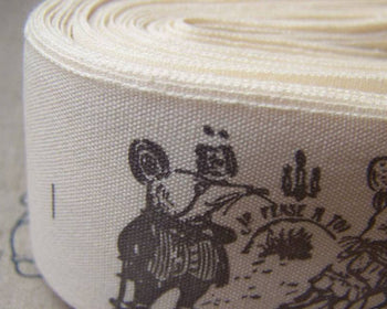 Accessories - 5.46 Yards (5 Meters) Lovely Rat Mouse Couple Print Cotton Ribbon Label String A2623