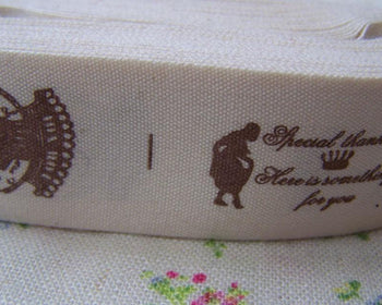 Accessories - 5.46 Yards (5 Meters) Lovely Shoes Print Cotton Ribbon Label String A2588