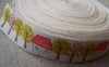 Accessories - 5.46 Yards (5 Meters) Lovely Tree And House Print Cotton Ribbon Label String A2655